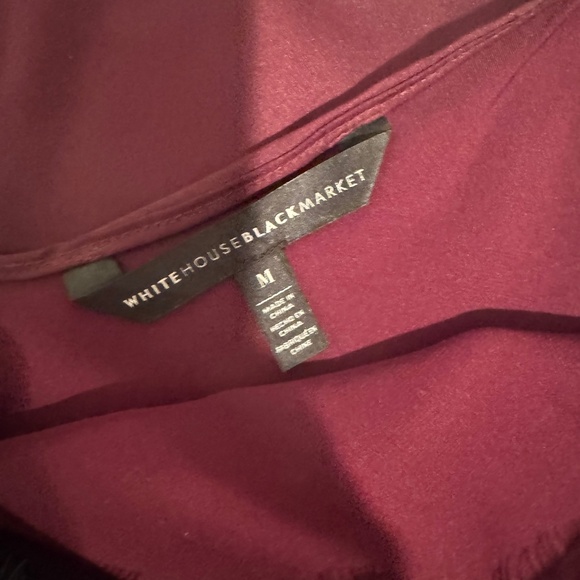 White House Black Market Burgundy & Black Lace Slip/Tank - Picture 4 of 4